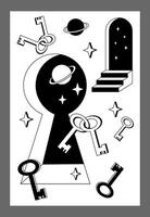 Surrealism poster. Surrealism elements background. vector