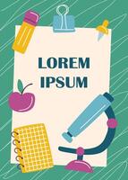 Back to school poster. Education concept. Back to school concept. School background with school objects. vector