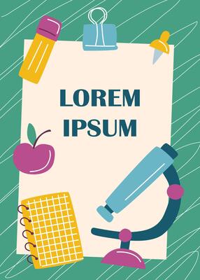 Back to school poster. Education concept. Back to school concept. School background with school objects.