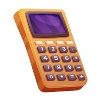 Cartoon calculator on white background. icon of stationery item, calculating device vector