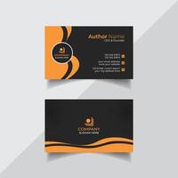 Yellow and black color corporate business card design vector