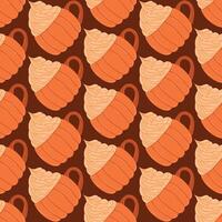 pumpkin latte seamless pattern in pumpkin mug autumn illustration vector