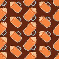 pumpkin latte seamless pattern with caramel autumn illustration vector
