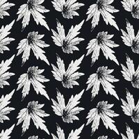 nature elements, autumn leaves seamless pattern, leaves silhouette vector