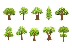 Collection of trees. tree set isolated on white background vector