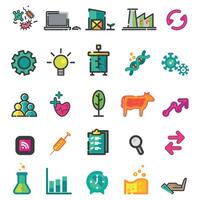 Biotech components art set design vector