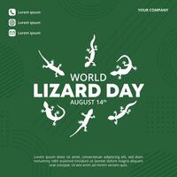 World Lizard Day Background with an illustration of lizard vector