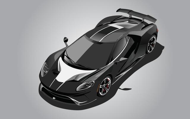 Car Top View illustration Design