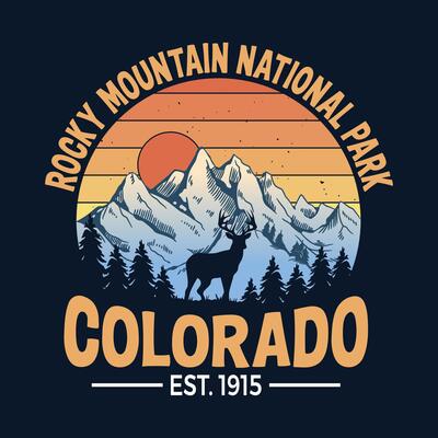 Rocky Mountain National Park, Colorado Est 1915 - Adventure t-shirt design for tourism