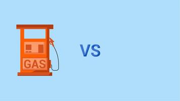 Comparison Gasoline vs Electric 4k Animation for presentations, explanations, assignment videos, tutorials and others. video