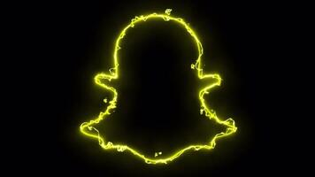 Snapchat Social Media Neon Light Transparent Alpha Channel Animation video