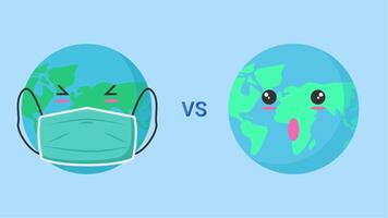 Comparison of Healthy Earth and Sick Earth 4k Animation is used as a presentation, explanatory , nature , and others video