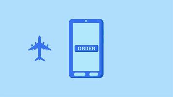 Booking Airplane Tickets Using Mobile Phone 4k Animation is used as a presentation, explanatory , for assignment videos and others