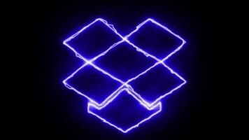 Dropbox Social Media Neon Light Transparent Alpha Channel Animation video