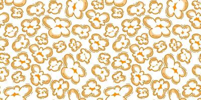 Popcorn pattern for packaging snacks. Popcorn fluffy flakes pattern. Popcorn Background pattern. doodle popcorn. popcorn seamless pattern background. vector