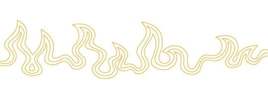 Background with fire lines. Decorative flame lines. Outline of flames as a background. Fire border pattern. Continuous fire line design. Flame outline background. vector