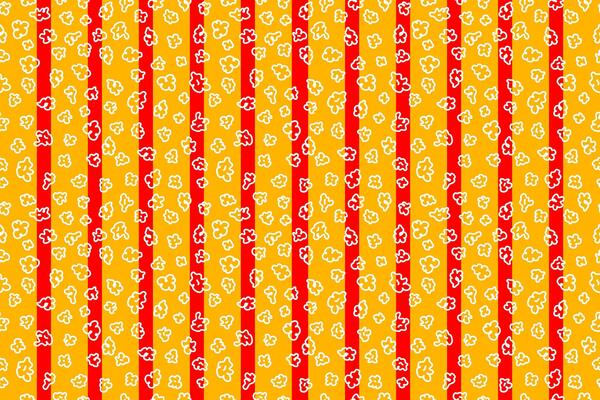 Pop corn pattern for packaging snacks. Popcorn fluffy flakes pattern. Popcorn Background pattern. doodle popcorn.