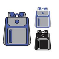 simple school backpack icon template 04 vector