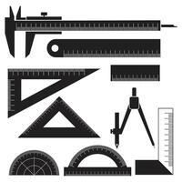 black simple ruler set vector