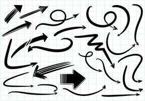 Hand draw directional arrows set sketch design vector