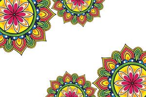 Abstract decorative colorful mandala on white background vector