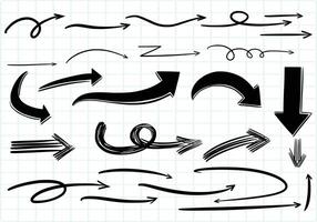 Hand draw directional arrows set sketch design vector
