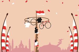 Indonesian independence 17 August 1945 79th anniversary of Indonesian freedom and patriotism on a red and white background. vector