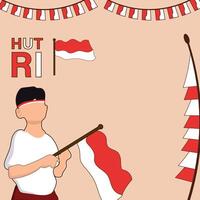 Indonesian independence 17 August 1945 79th anniversary of Indonesian freedom and patriotism on a red and white background. vector