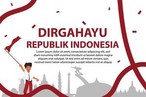 Indonesian independence 17 August 1945 79th anniversary of Indonesian freedom and patriotism on a red and white background. vector