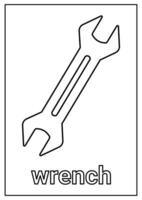 Wrench Coloring Page for Kids vector