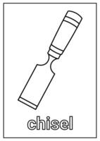 Chisel Coloring Page for Kids vector