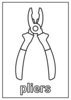 Pliers Coloring Page for Kids vector