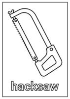 Hacksaw Coloring Page for Kids vector