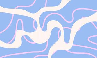 Simple abstract background with liquid shapes and curve lines pattern. Abstract groovy backdrop in retro 60-70s style. Cool funky design vector
