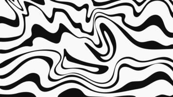 Distorted wavy lines pattern. Black curve lines on white background. Ripple liquid stripes. Psychedelic monochrome design vector