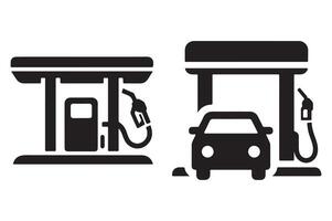 Silhouette of Gas Station Icon Art vector