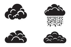 Clean and Simple Cloud Silhouette Design vector