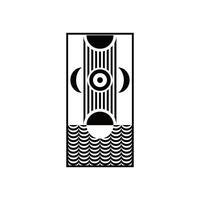 Circle and Crescent Inside a Geometric Rectangle vector