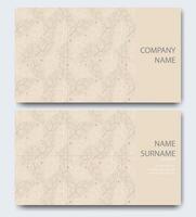 Business card design template in modern style. Double sided corporate card template with flourish pattern vector