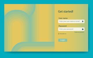 Website design template, login screen landing page. Login ui ux online store design concept illustration. vector
