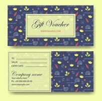 Flourish colorful design gift voucher template. Set of elegant voucher with floral pattern vector