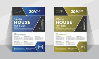 Modern clean professional leaflet layout template design for business vector