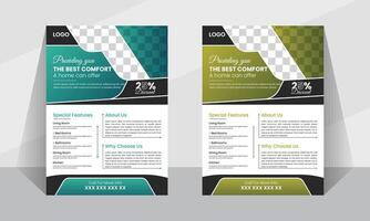 Modern clean professional leaflet layout template design for business vector