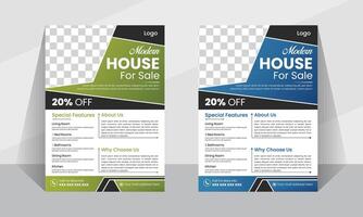 Modern clean professional leaflet layout template design for business vector