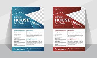 Modern clean professional leaflet layout template design for business vector