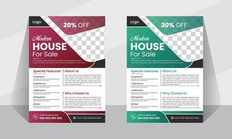Modern clean professional leaflet layout template design for business vector