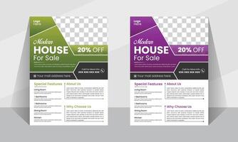 Modern clean professional leaflet layout template design for business vector