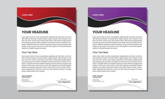 Modern clean professional vactor letterhead layout design template or vactor page illustration for business vector
