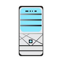 CPU computer device black and blue color vector
