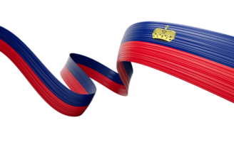 3d Flag Of Liechtenstein 3d Wavy Shiny Liechtenstein Ribbon Flag 3d Illustration png